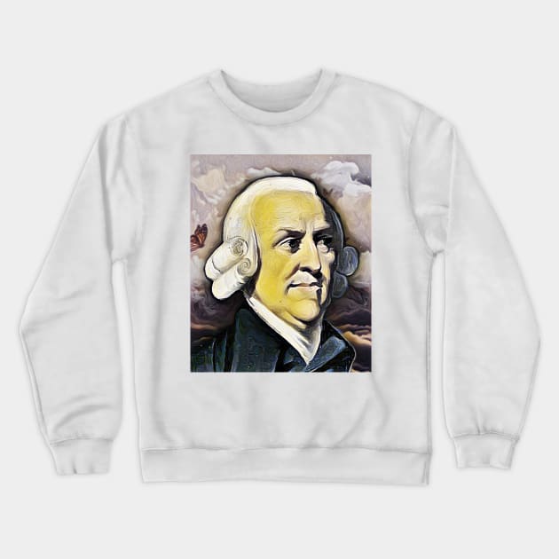 Adam Smith Portrait | Adam Smith Artwork 9 Crewneck Sweatshirt by JustLit